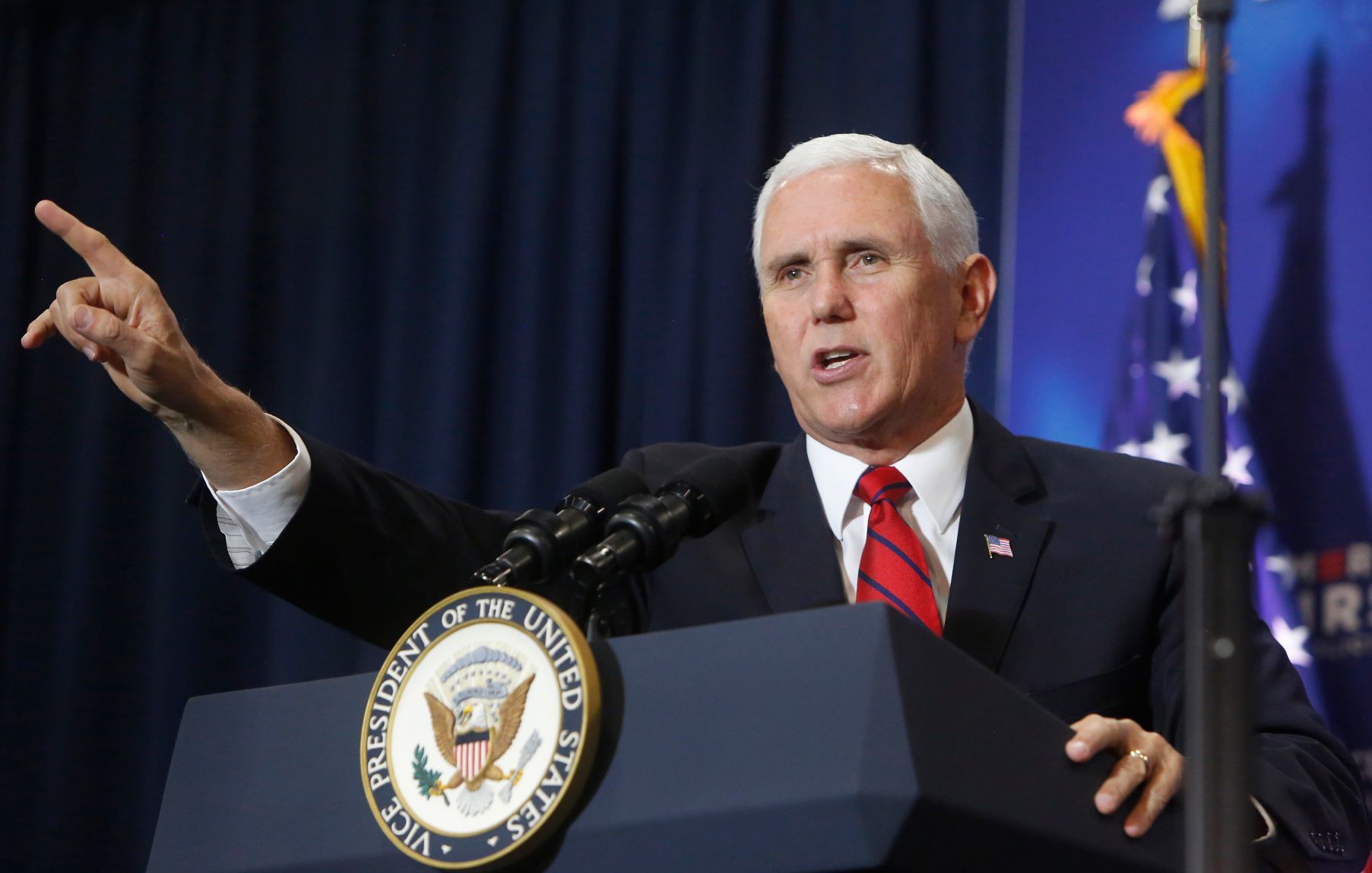 Vice President Mike Pence speaks at MetraPark